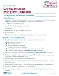 Gravity Infusion With Flow Regulator Teach Sheet