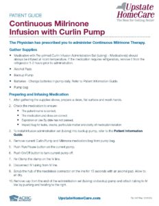 Continuous Milrinone Infusion with Curlin Pump