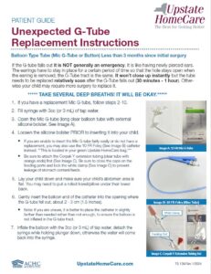 Unexpected G-Tube Replacement Instructions