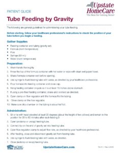 Tube Feeding by Gravity