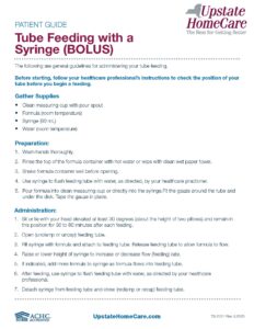 Tube Feeding with a Syringe (BOLUS)